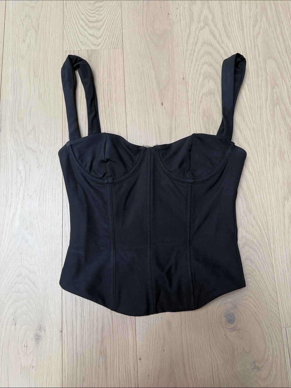 White Fox Black Bustier Corset